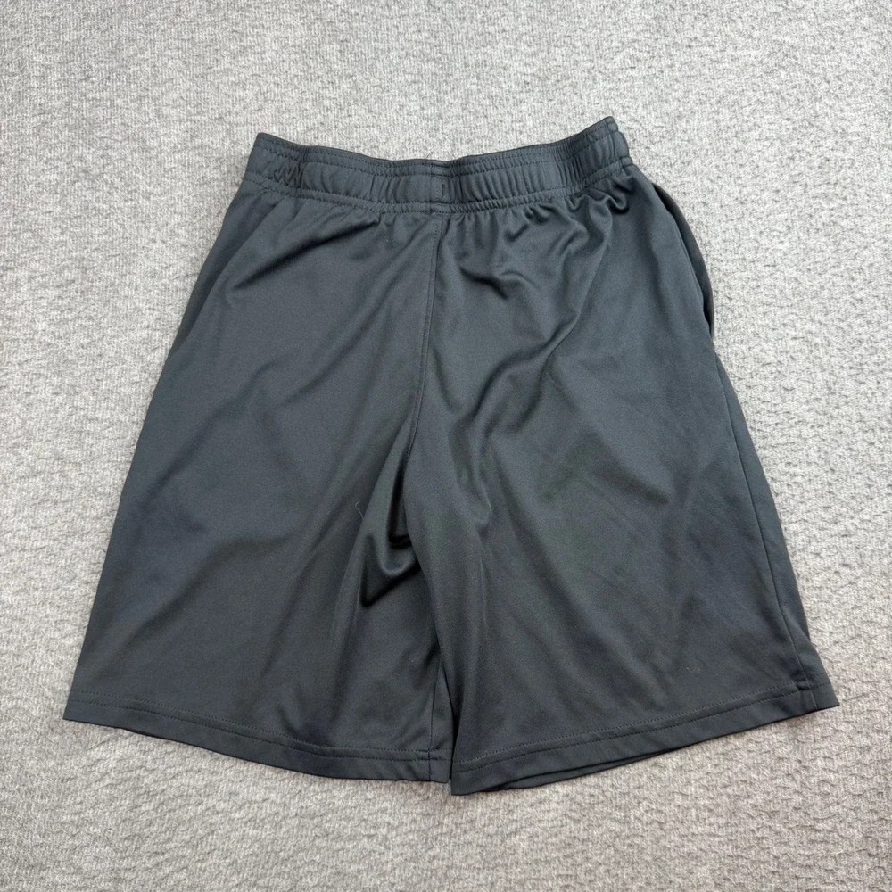 Under Armour Shorts Boys Medium Black Athletic Gym Performance Graphic Logo